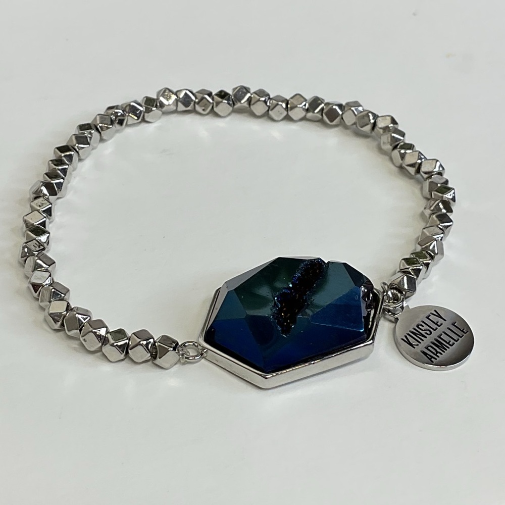 Kinsley Armelle Andrea Collection Silver Ondine Blue Quartz Bracelet - Picture 4 of 4